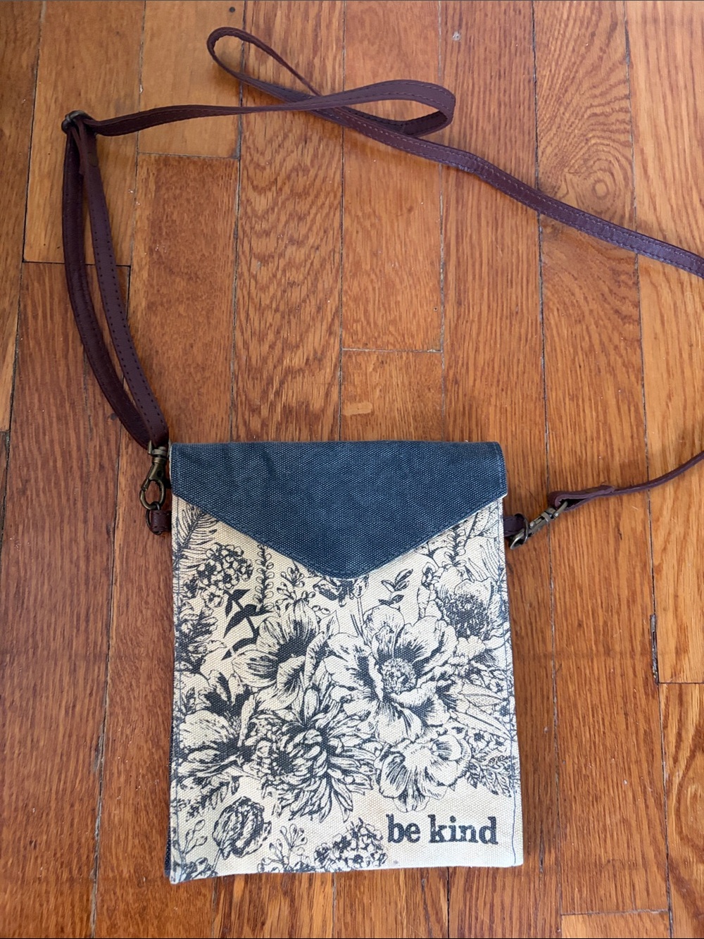 Small Canvas Floral Crossbody Purse - Be Kind